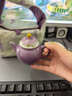 手繪紫色牡丹茶壺家用泡茶壺一壺一杯戶(hù)外露營(yíng)旅行茶具便攜收納包 紫釉手繪梨壺（一壺一杯）紫色包 曬單實(shí)拍圖
