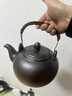 塘墨軒明火黑陶壺2.5升大容量陶瓷燒水壺內膽煮茶提梁壺家用養生電陶爐 銀黑佛量提梁壺+陶瓷濾芯 2500ml 曬單實(shí)拍圖
