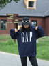 GAP【情人節(jié)】男女裝秋季新款logo印花抓絨寬松套頭連帽衫衛(wèi)衣786923 曬單實(shí)拍圖