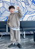 G.DUCKKIDS童裝男童秋裝套裝時(shí)髦2025新款中大兒童秋季帥氣衣服男孩兩件套潮 字母連帽套裝-灰色 170 cm 建議160-170cm13-15歲 曬單實(shí)拍圖