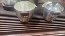 漢帝唐韻（HDTYU）純銀999旅行茶具套裝純手工泡茶壺錘紋防燙蓋碗手抓壺套組 旅行套組蓋碗 配柴燒杯 40ml*2 曬單實(shí)拍圖