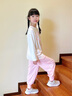 史努比（SNOOPY）女童衛(wèi)褲兒童褲子寶寶寬松休閑褲女孩束腳口長褲 繡花史努比淺粉 曬單實拍圖