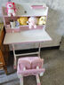 鑫樂(lè )澄兒童學(xué)習桌椅套裝書(shū)桌中小學(xué)生作業(yè)專(zhuān)用升降寫(xiě)字桌小戶(hù)型課桌家用 H80粉+軟包雙背椅+挺姿寶+燈 曬單實(shí)拍圖