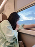 小野七天綠色條紋襯衫女夏季外搭韓版寬松防曬襯衣開(kāi)衫中長(cháng)款鹽系上衣 綠色條紋 M 曬單實(shí)拍圖