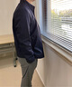安東尼奧【輕商務&10%桑蠶絲】挺括小立領夾克男拉鏈開衫通勤行政外套 曬單實拍圖