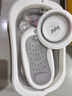 iuu嬰兒洗澡盆兒童浴盆大號寶寶可折疊可坐可躺新生兒童用品 【北歐灰】浴盆+可調節(jié)浴架+臉盆 材質：食品級PP材質，安全無異味 曬單實拍圖