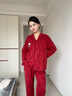 貝妍本命年情侶睡衣女春秋柔軟棉紅色新婚家居服男可愛(ài)史努比長(cháng)袖套裝 C20513女裝 L 曬單實(shí)拍圖