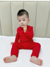MQDMINI童裝兒童秋衣秋褲紅色男女童保暖內衣套裝寶寶睡衣?馬上來(lái)財 曬單實(shí)拍圖