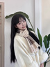玖慕（JIUMU）純羊毛圍巾女秋冬季百搭加厚保暖格子圍脖披肩送媽媽教師禮物 燕麥色 曬單實(shí)拍圖