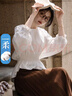 德瑪納【會(huì )呼吸的棉】春秋法式松弛感圓領(lǐng)司馬克收腰落肩藏肉襯衣女上衣 曬單實(shí)拍圖