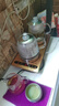 豐谷全自動(dòng)上水電熱水壺 茶臺(tái)燒水壺 家用辦公茶桌茶幾嵌入式一體機(jī)茶具電茶爐套裝 1L （37*20cm）底部上水金色-三件套 曬單實(shí)拍圖