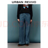 UR【HOT】2025秋季新款女裝蝴蝶結飾喇叭牛仔長(cháng)褲UYY850183# 淺藍 27 曬單實(shí)拍圖