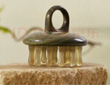 初心羊角梳指環(huán)按摩梳頭療梳頭皮經(jīng)絡(luò)肩頸綠檀木21齒七夕情人節(jié)禮物 曬單實(shí)拍圖
