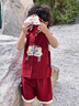 G.DUCKKIDS小黃鴨周歲禮服男寶寶抓周衣服女漢服百日宴百天滿(mǎn)月嬰兒套裝夏季 紅色+香囊 90 建議1~2歲【 80-90cm】cm 曬單實(shí)拍圖