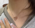 老鳳凰金店款鑲鉆環(huán)環(huán)相扣ins冷淡風項鏈幾何圓環(huán)鎖骨鏈女極簡約 玫瑰金色兩個圓圈圈項鏈 曬單實拍圖