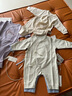 babylove新生兒連體衣春秋季純棉初生兒寶寶和尚服嬰兒衣服綁帶哈衣爬服 素白 52cm 曬單實拍圖