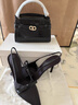 CHARLES&KEITH緞面蝴蝶結(jié)尖頭高跟涼鞋女七夕禮物CK1-60361556 BLACK TEXTURED黑色紋理 35 曬單實拍圖