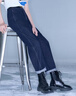 三彩2025秋季新款休閑牛仔褲高腰九分褲直筒褲簡約女 深海藍 XL 170/76A 曬單實拍圖