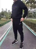 衛(wèi)衣套裝男秋冬新款簡(jiǎn)約潮牌加絨套頭連帽衛(wèi)衣帥氣免搭兩件套男裝 0711黑色 L 曬單實(shí)拍圖