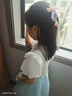 BIBK德國古裝兒童頭飾漢服發(fā)光花朵流蘇公主女寶寶發(fā)帶發(fā)夾可愛(ài)飄帶紅色 曬單實(shí)拍圖