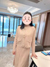 羅蒙（ROMON）媽媽裝連衣裙套裝洋氣針織馬甲兩件套中老年女裝春秋打底毛衣裙子 米色 M （建議85-105斤） 曬單實(shí)拍圖