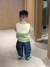幼歌（YOUGE）嬰幼兒秋季新款舒適柔軟圓領(lǐng)毛衣背心純棉寶寶保暖馬甲 綠色 90 cm 曬單實(shí)拍圖