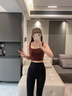 gigt極吉運動背心女防震一體健身服美背瑜伽文胸固定杯高強度運動內(nèi)衣 板栗咖【固定杯胸墊】 M (70C70D/75B/75C/75D) 曬單實拍圖