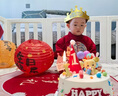 G.DUCKKIDS小黃鴨一周歲禮服男寶寶抓周衣服女?huà)雰喊偬鞚M(mǎn)月唐裝中國風(fēng)套裝 紅色三件套 73 尺碼建議3-6個(gè)月12-16斤 曬單實(shí)拍圖