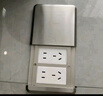 國際電工地插隱藏平推式地面插座超薄滑蓋不銹鋼防水推拉式地插盒銀色 五孔  曬單實(shí)拍圖