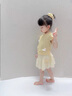 G.DUCK KIDS小黃鴨童裝女童夏裝套裝薄款兒童衣服飛袖抽繩掛件兩件套時尚休閑 黃色 130 建議7~8歲（120-130cm） 曬單實拍圖