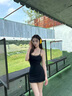 莫代爾睡衣性感方便房事女睡裙吊帶純欲風(fēng)蕾絲包臀裙帶胸墊顯瘦身材修身 黑色 均碼 曬單實(shí)拍圖