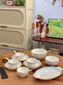 博端碗具套裝家用景德鎮(zhèn)高顏值陶瓷餐具碗盤喬遷禮物碗筷碗具整套盤子 月如煙6人食（湯碗配置） 32件套 曬單實拍圖