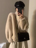 她芙（tafu）品牌女裝水貂絨皮草外套女2025秋冬新款年輕款短款立領(lǐng)貂皮大衣 米色 M 推薦【115-130斤】 曬單實(shí)拍圖