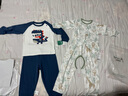 棉棉柔男寶寶開襠褲套裝嬰兒分體衣服夏季薄款兒童純棉家居長(zhǎng)袖幼兒睡衣 米白叢林動(dòng)物 薄款 【開襠】 90cm 均碼 曬單實(shí)拍圖