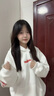 LDBE美式字母連帽衛(wèi)衣女2025春秋新款設(shè)計感寬松休閑慵懶風(fēng)上衣外套潮 白色 M 【80-100斤】 曬單實拍圖