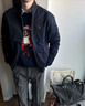 拉夫勞倫Ralph Lauren夾克男外套春秋休閑運動情侶百搭女polo外套 寶藍色 M （105-120斤） 曬單實拍圖