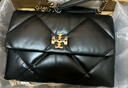 Tory Burch 湯麗柏琦 KIRA 菱格紋斜挎絎縫肩背包女包TB 154704 黑色 001 OS 曬單實拍圖