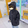 波波拉童年兒童羽絨服童裝男童冬季寶寶三防加厚面包服2025短款冬裝保暖外套 黑色 140 曬單實(shí)拍圖