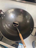 陸鐵陸川鐵鍋生鐵鑄鐵鍋加厚家用炒菜鍋無涂層不粘鍋燃?xì)膺m用大鐵鍋 雙耳圓底 42cm （帶蓋鏟）已開鍋 曬單實(shí)拍圖