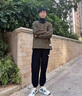 巴魯尼品牌山羊絨脖套圍脖男士秋冬季保暖混色針織送男生禮物2025新款 黑灰（純絨織造 曬單實(shí)拍圖