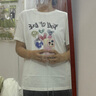 百圖betu女裝夏季新款T恤圓領(lǐng)印花短袖繡花釘珠小白T女2406T12 白色 M 曬單實(shí)拍圖