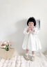 G.DUCKKIDS女寶寶周歲公主裙生日禮服花童婚紗蓬蓬裙2025春秋新款高端連衣裙 米白色 80 cm 曬單實(shí)拍圖