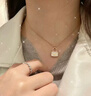周大福項鏈女鑲鉆康康包愛(ài)馬款吊墜鎖骨鏈輕奢小眾送女友閨蜜生日禮物 包包項鏈BXBB09-M 曬單實(shí)拍圖