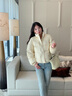Teenie Weenie小熊女裝羽絨服2025冬季新款時(shí)尚小立領(lǐng)短款羽絨外套 乳白色 S 曬單實(shí)拍圖