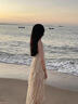 妍莉芬連衣裙女裝2025年春秋季新款穿搭衣服套裝中長款吊帶裙法式裙子夏 白色上衣+吊帶裙 M (建議95-110斤) 曬單實(shí)拍圖