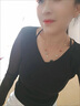 艾方鳥（AIFANGNIAO）薄紗打底衫女長袖2020新款春秋低領(lǐng)網(wǎng)紗網(wǎng)沙色上衣韓版百搭修身亮 黑色 XL（105-115斤） 曬單實拍圖