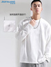 真維斯（JEANSWEST）T恤男2025秋季純棉簡(jiǎn)約純色男士打底衫長(cháng)袖T恤男白色XL 曬單實(shí)拍圖
