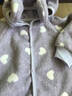 優(yōu)奇寶寶秋冬加絨連體衣保暖家居服連帽連體衣外出服哈衣嬰兒衣服冬裝 紫色 80cm 曬單實拍圖