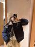 詩(shī)蒂淑羽絨棉服女2025冬季新款學(xué)生潮復古顯瘦保暖設計感小個(gè)子短款外套 藏青色 L 建議105-125斤 曬單實(shí)拍圖