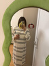 歐迪芬睡裙女士帶胸墊睡衣女100%純棉長(cháng)袖寬松條紋可外穿家居服米白L 曬單實(shí)拍圖